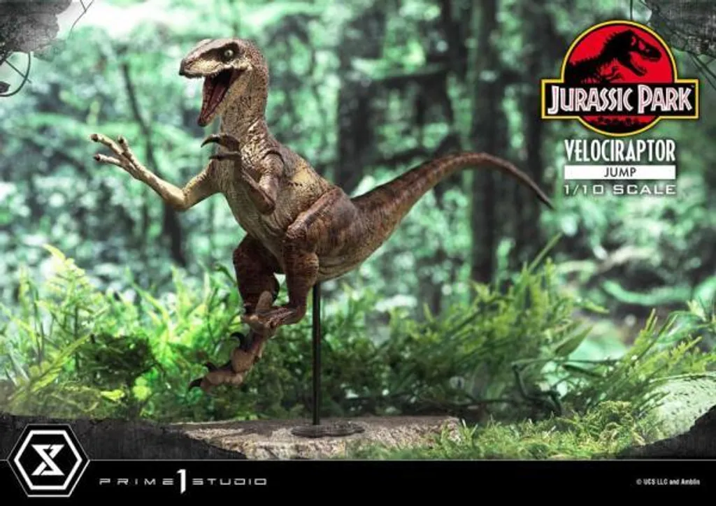 Statue Velociraptor deco geek pour vitrine Jurassic Park 1/10 21cm - 25