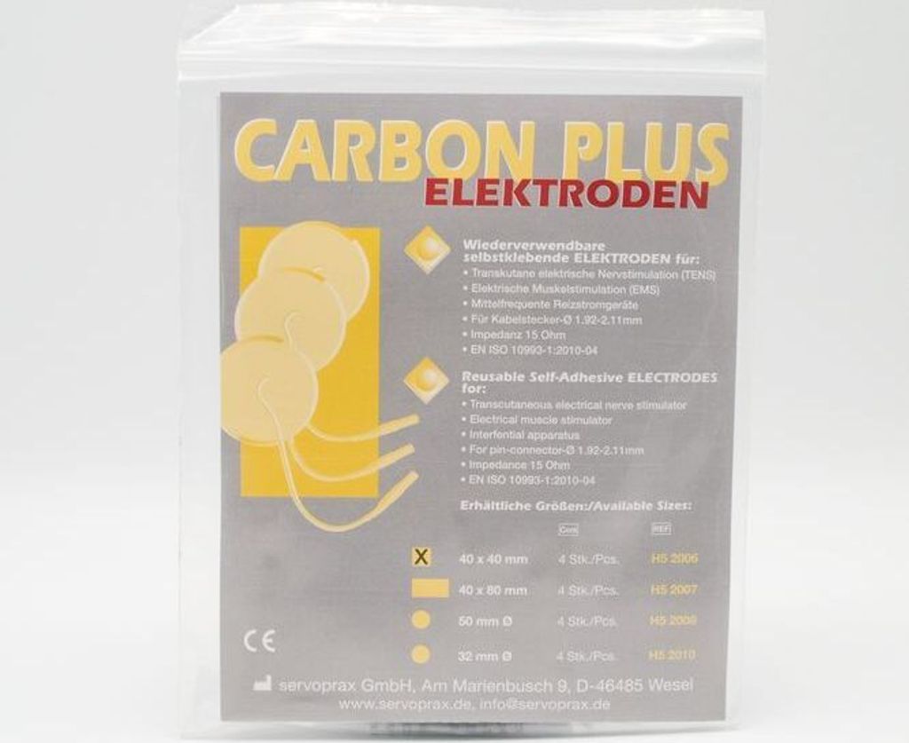 Elettrodi Carbon Plus per apparecchio Tens / EMS, Immagine del prodotto 