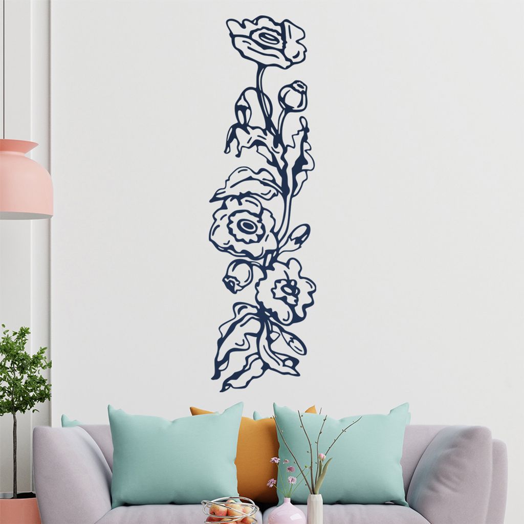 Erdbeere - Pflanzen Wandtattoo in 6 Größen - Wandaufkleber Wall Sticker - Dekoration, Küche, Wohnzimmer, Schlafzimmer, Badezimmer