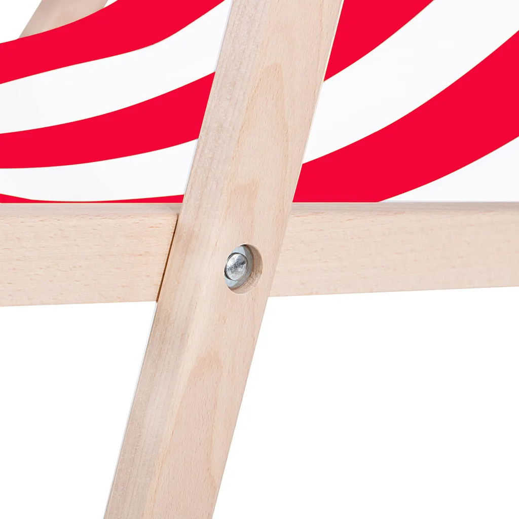 Sedia a Sdraio Pieghevole in Legno di Faggio a Righe | Relax da Balcone - 7