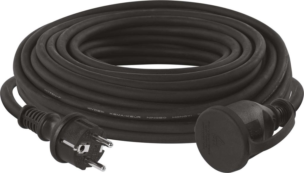Venkovní prodlužovací kabel 25 m / 1 zásuvka / černý / guma-neopren / 230 V / 2,5 mm2