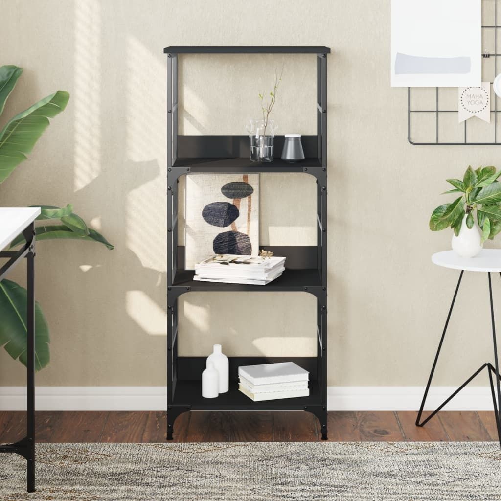 "2026 Promotion" Bücherregal - Standregal - Aktenregal - Schwarz 50x33x117,5 cm - Holzwerkstoff - Wohnzimmerschrank CC29892