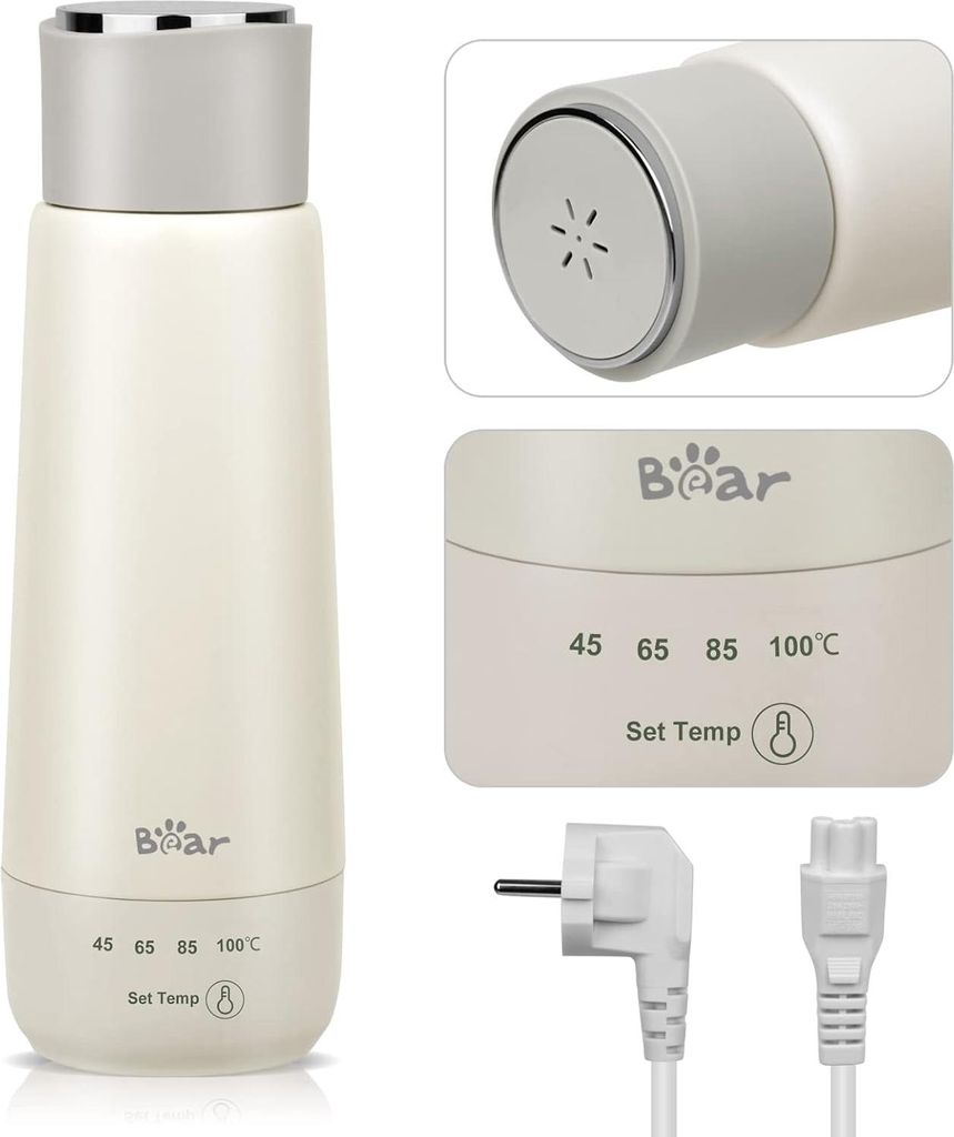 300ml elektrischer Wasserkocher, 3-in-1 Reise-elektrischer Wasserkocher, Doppelschicht 304 Edelstahlliner, tragbarer kleiner schneller Heizungsisol...