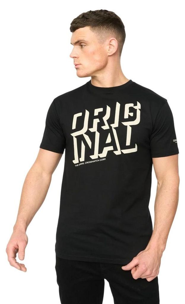Crosshatch - "Protrax" T-Shirt für Herren, Baumwolle BG2619 (L) (Schwarz)