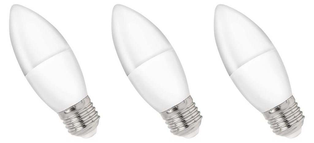Spectrum E27 LED Kerzenlampe 1W 90lm 4000K Neutralweiß 230V 3 Stück