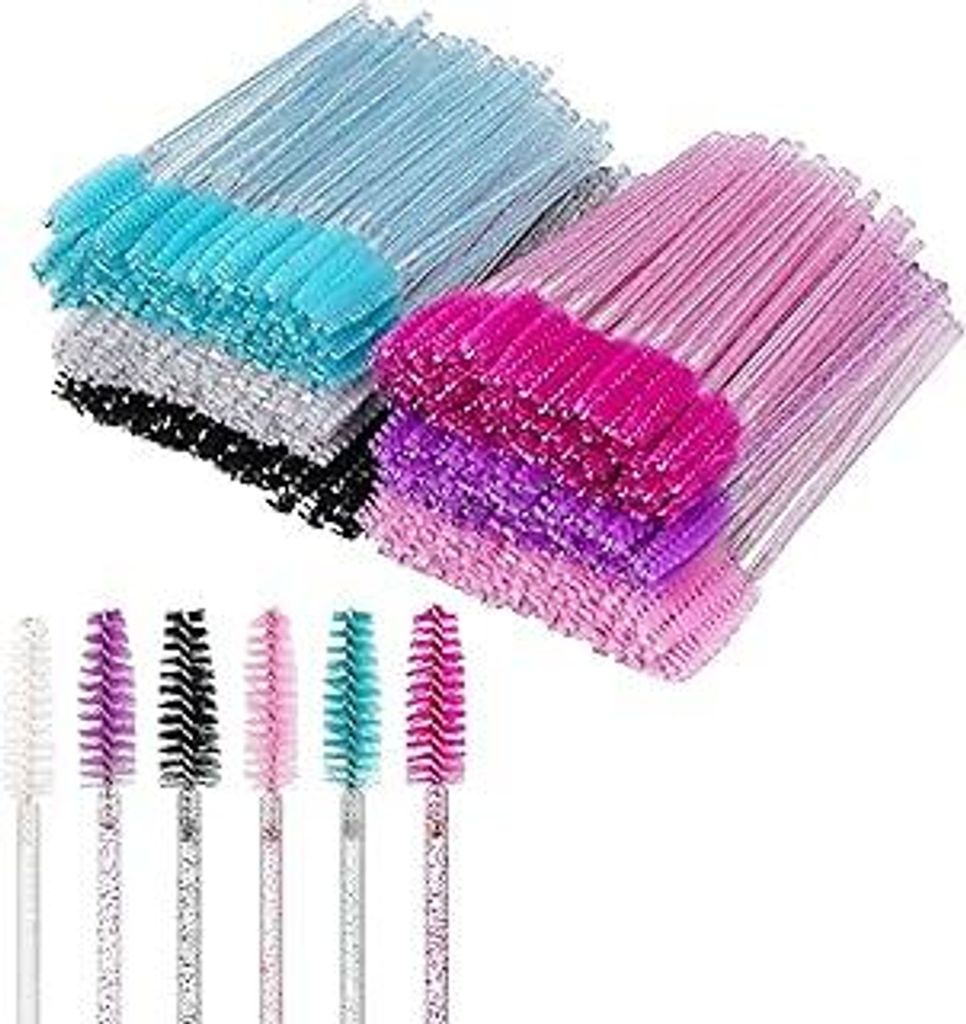 ANNAFRIS 300Pcs Wimpernbürste Mascara Zauberstäbe Pinsel Mascara Augenbrauenbürste Wimpern Make-up Tools(LashBrush-B Crystal)