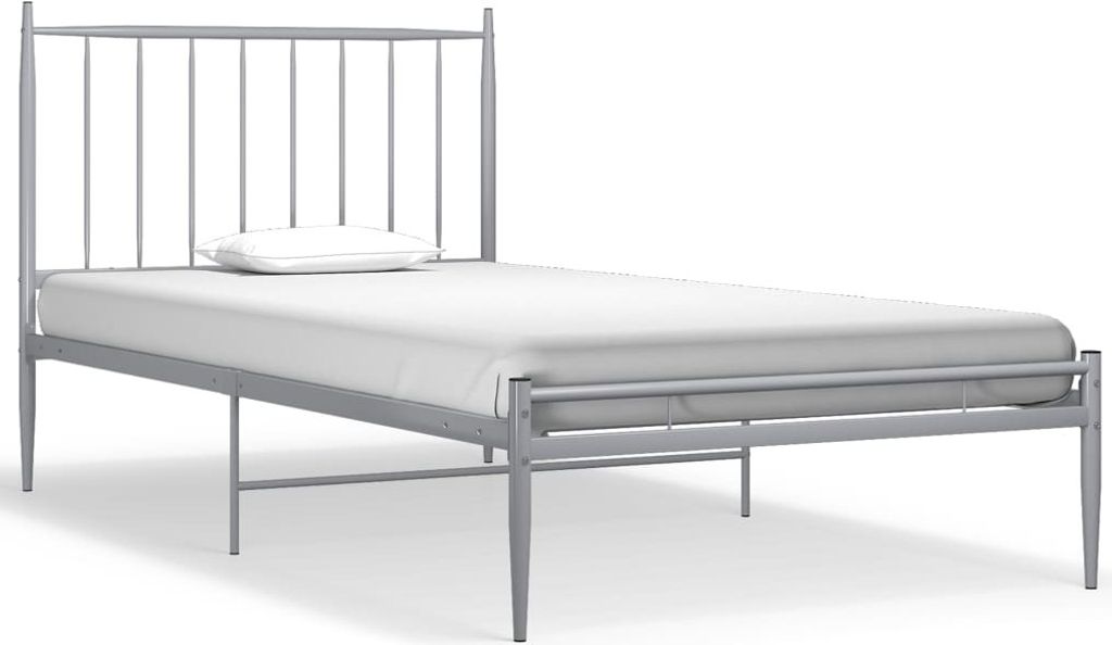 Bett Grau Metall 100x200 cm