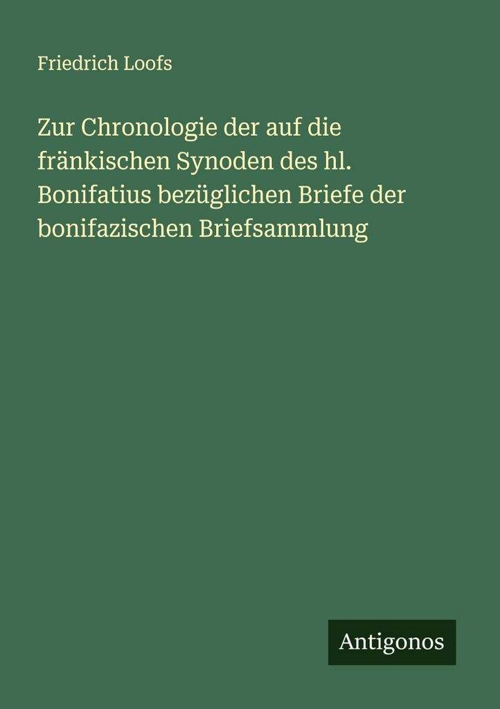 Zur Chronologie der auf die fränkischen Synoden des hl. Bonifatius bezüglichen Briefe der bonifazischen Briefsammlung