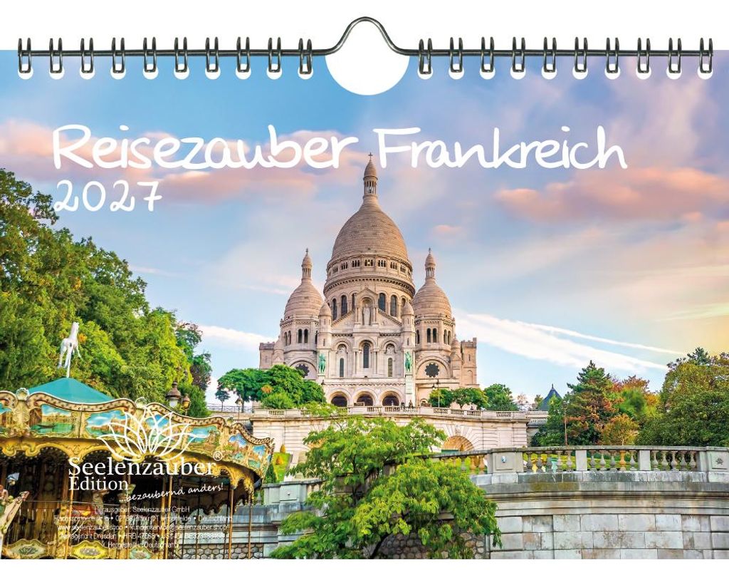 Reisezauber Frankreich DIN A5 Kalender für 2027 Urlaub Paris - Seelenzauber