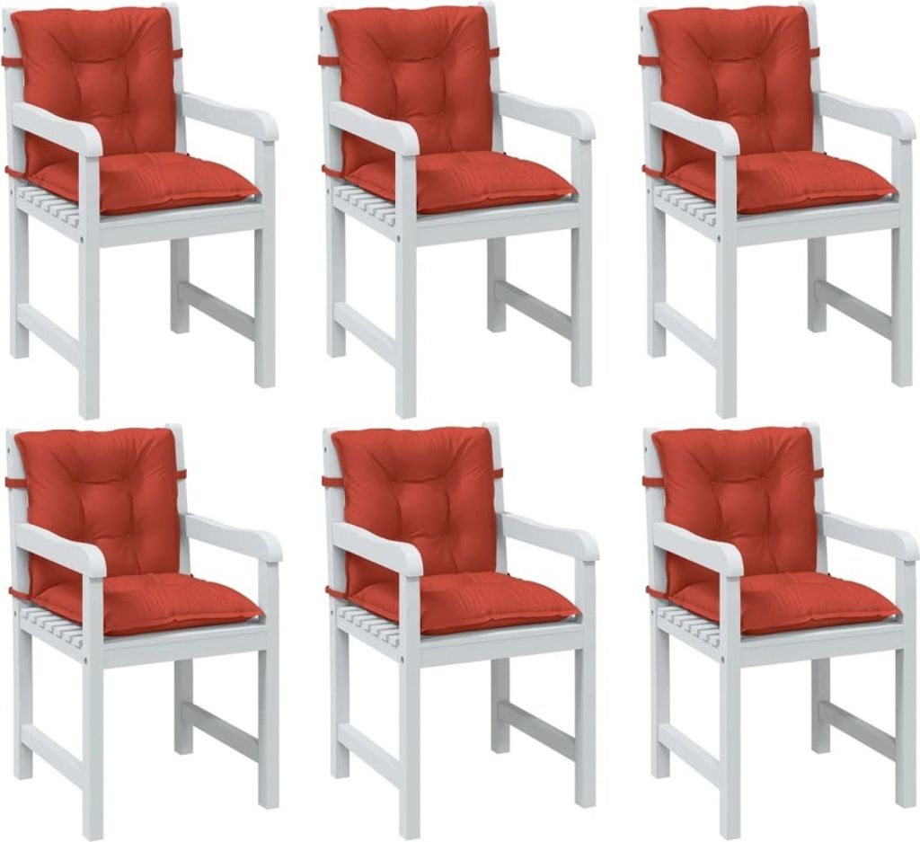 “2026 Moderne“Niedriglehner-Auflagen 6er-set Melange Rot 100x50x7cm Stoff - Gartenmöbelauflagen Designermöbel 3681963