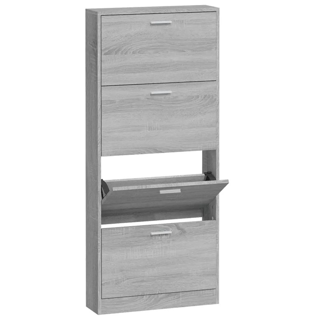 vidaXL Scarpiera grigio Sonoma 59x17x150 cm Materiale a base di legno