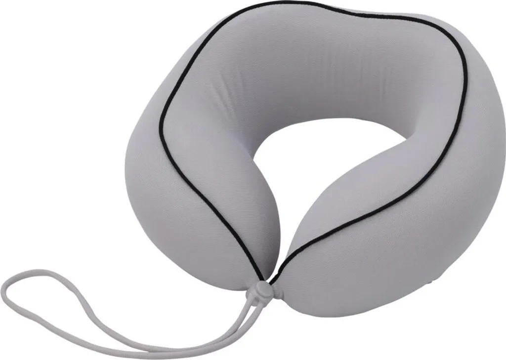 Oreiller de voyage idéal pour avion et train, mousse grise 25x25x11 cm