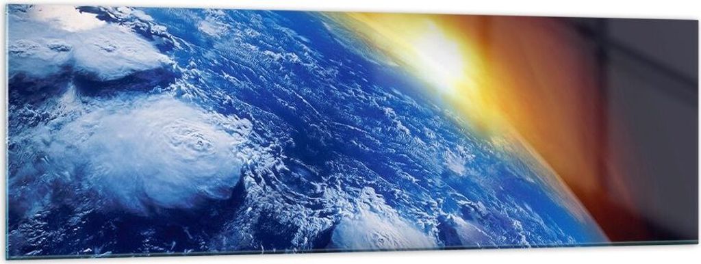 Bilder auf glas - Galaxie Erde Raum - 160x50cm - Glasbilder - Wandbilder - Kunstdruck - zum Aufhängen bereit - Wanddekoration aus Glas - Glas Bild...