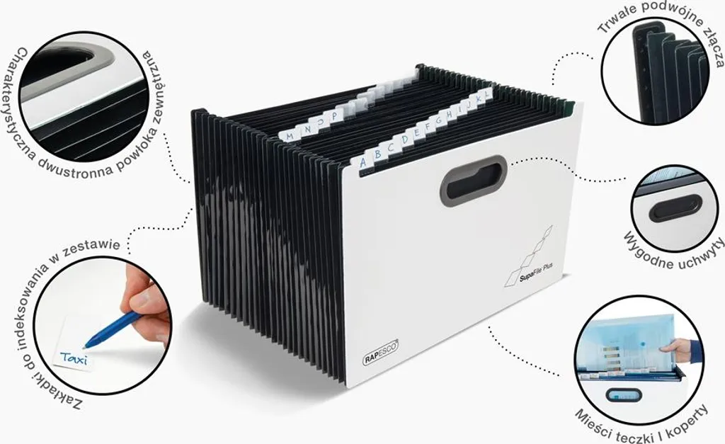 Organiseur de Bureau pour Documents A4 Trieur 26 Sections Blanc Rapesco