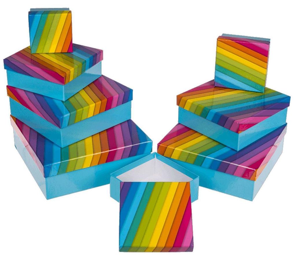 Geschenkkartons 8 verschiedene Größen Set in hellblau mit Produktbild 