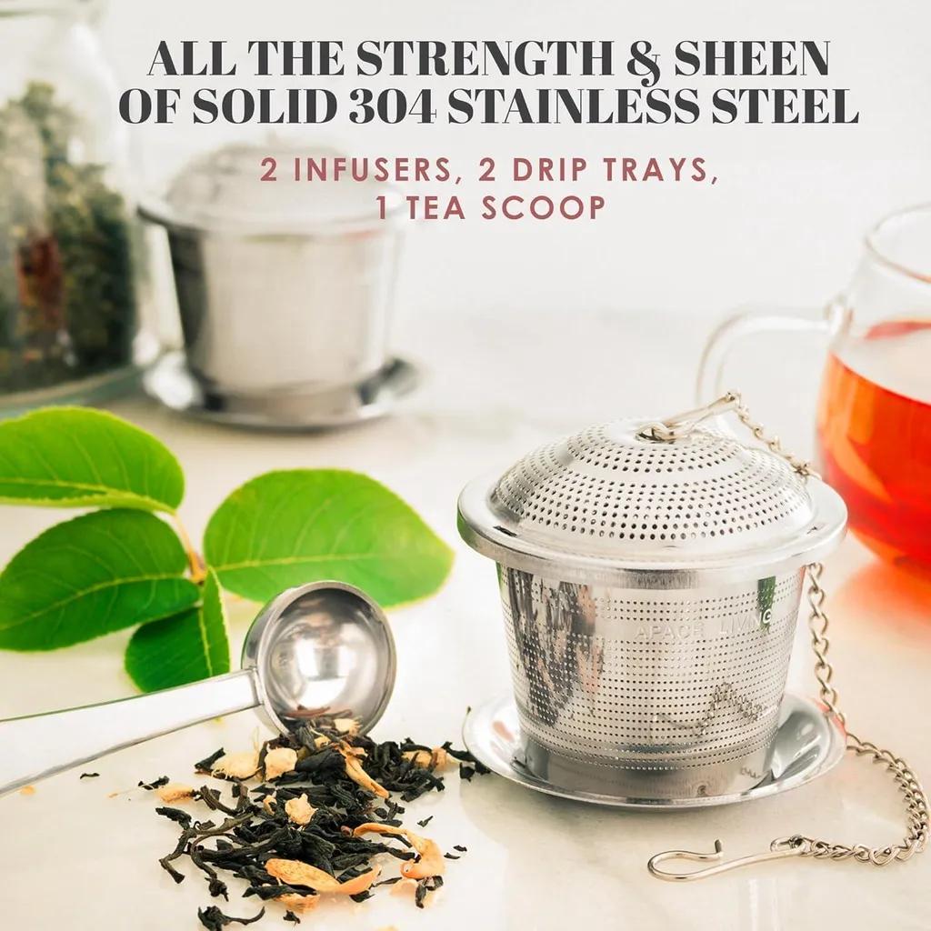 Leaf Infusore Per Tè In Silicone E Acciaio Inox | Colore Arancione | Filtro A Foglia Per Tè E Erbe Sfuse | Lavabile In Lavastoviglie E Adatto A Microonde | Regalo Per Amanti Del Tè