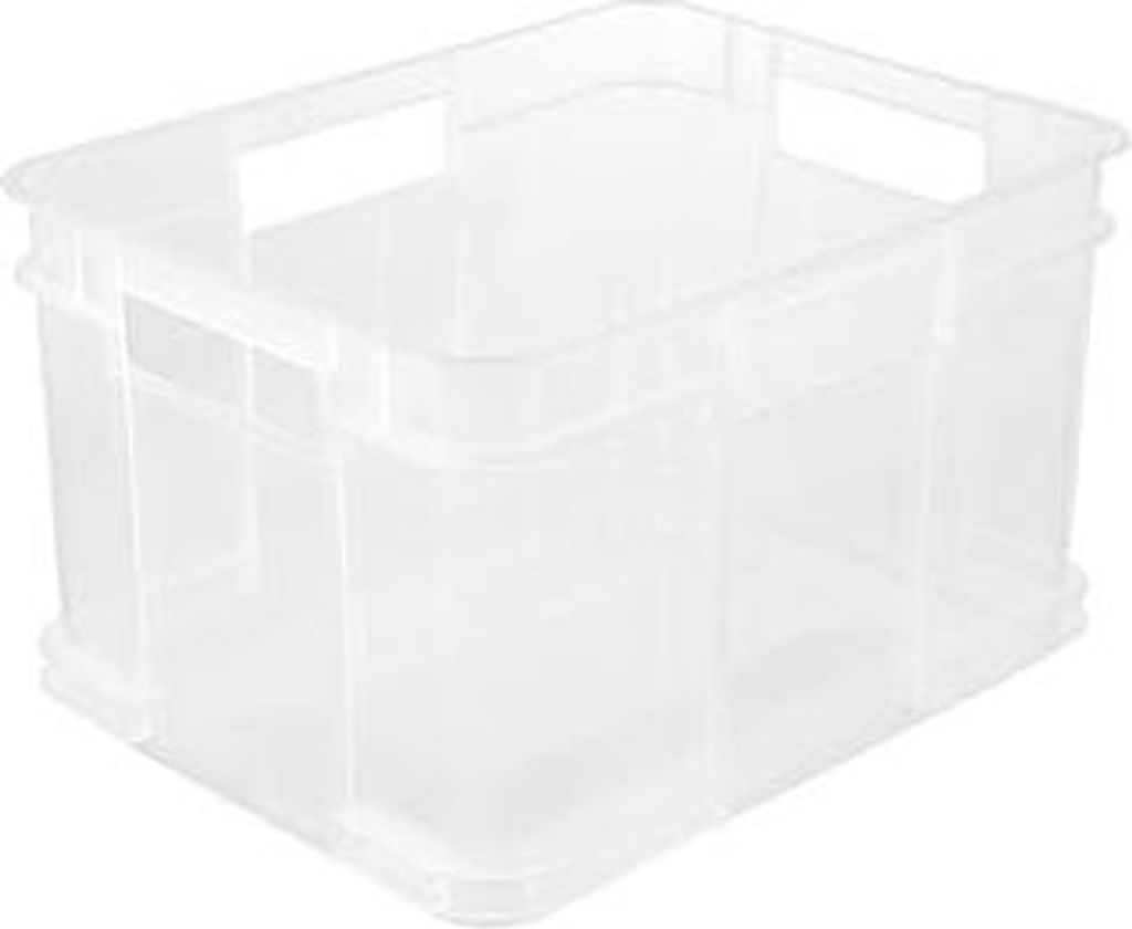 keeeper Aufbewahrungswännchen mit Tragegriffen, Euro-Box M, Polypropylen, 16 l, Bruno, Natur-transparent