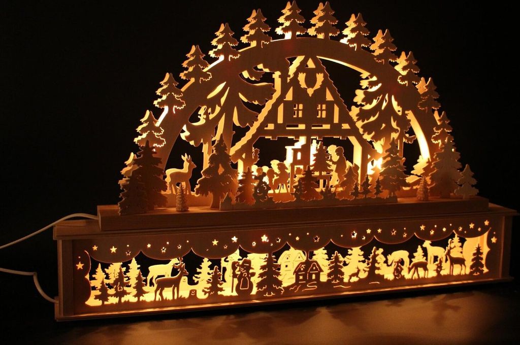 Original Erzgebirgischer Marken Schwibbogen Lichterbogen 70 x 53 cmK70-B_116