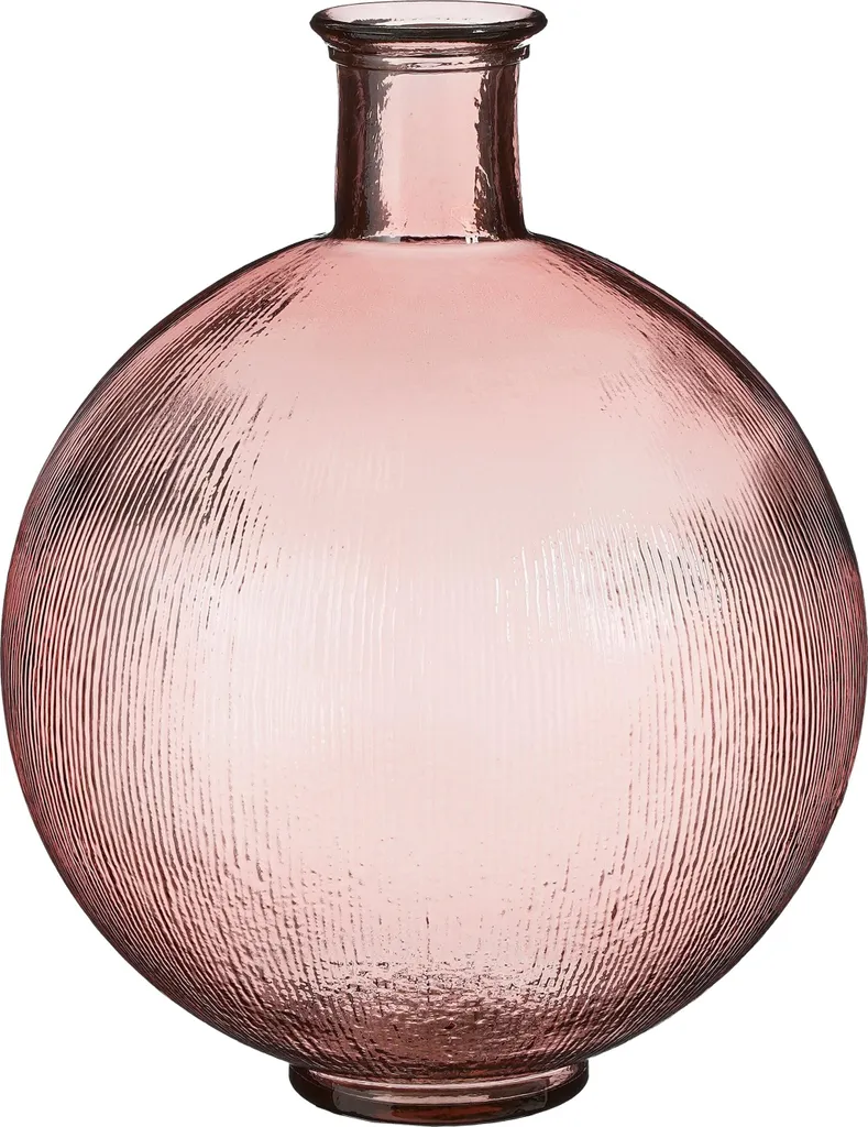 Vase Stable et Écolo : Bouteille Verre Recyclé Rose Firenza H42 cm