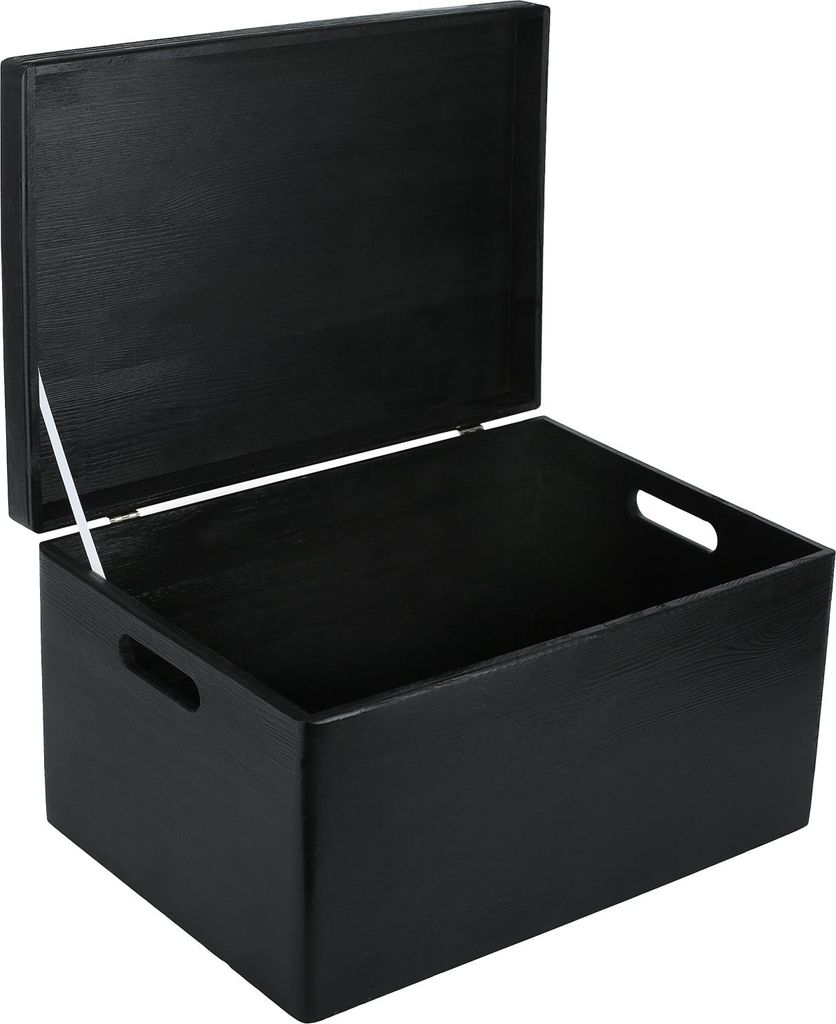Creative Deco Boite de Rangement en Bois Noir 40 x 30 x 24 Image du produit 
