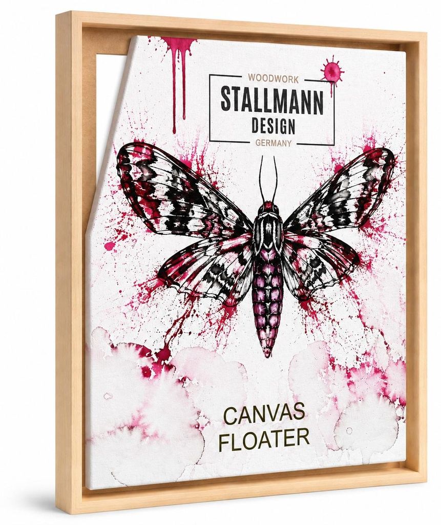 Stallmann Design Schattenfugenrahmen 24x28 cm | Farbe: Buche | Leer-Rahmen für Leinwände auf Keilrahmen | mit Montagezubehör | ohne Glas und Rü...