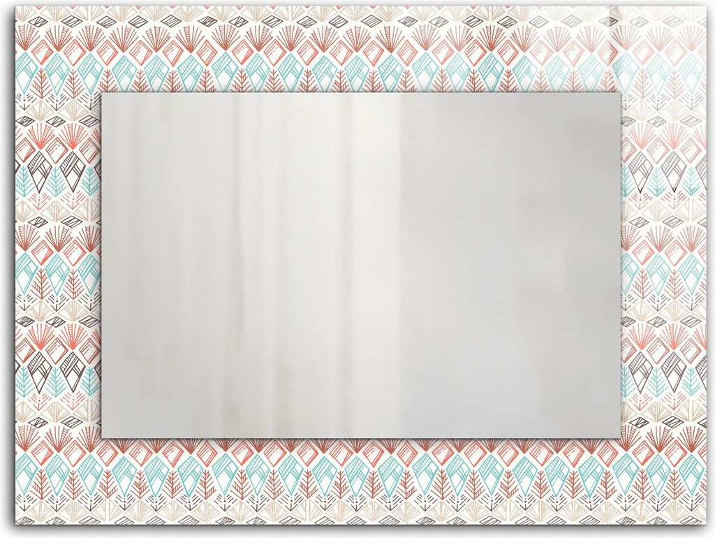 Buntes geometrisches Muster – Rechteckiger Spiegel mit Druck 80x60 cm – Modern - Dekorativ für die Wand