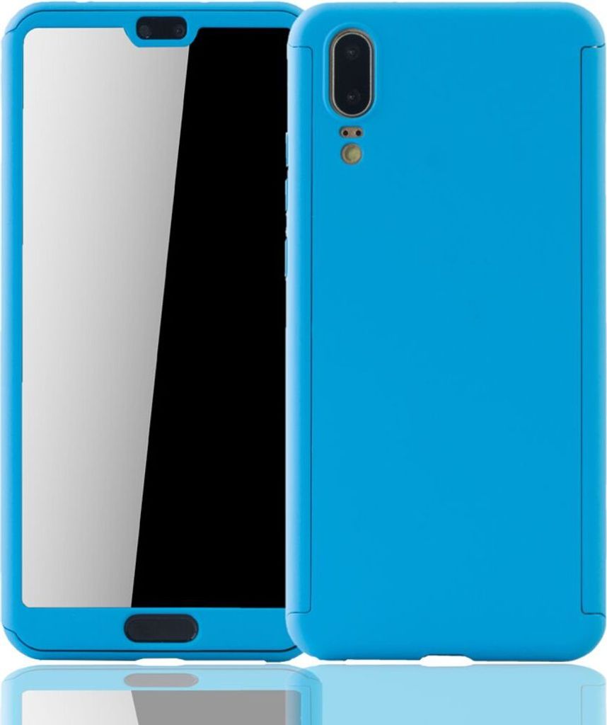 Handyhülle Schutzhülle für Huawei P20 Full Case Cover Displayschutz 360 Blau