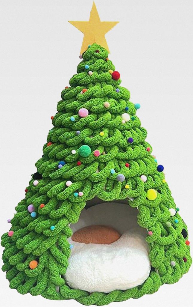 Weihnachtsbaum Katzenhaus Material | Inner Kätzchen Material Set,Winterdekoration Höhle für Haustiere Hunde Katzen kalte Jahreszeit