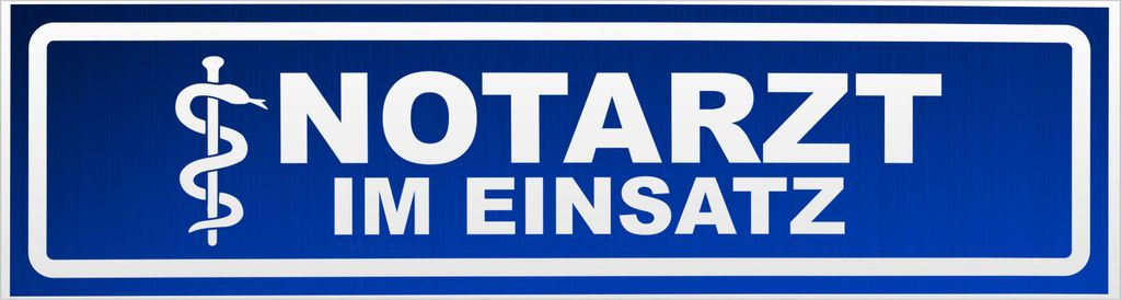 Kiwistar Notarzt im Einsatz invertiert Magnetschild Schild magnetisch - 30cm Blau - reflektierend - Magnetfolie für Auto PKW Kfz