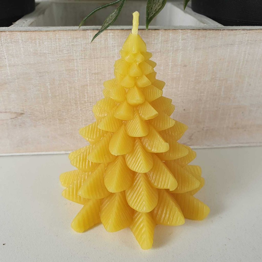 Bienenwachskerze Tannenbaum Kerze 8 cm
