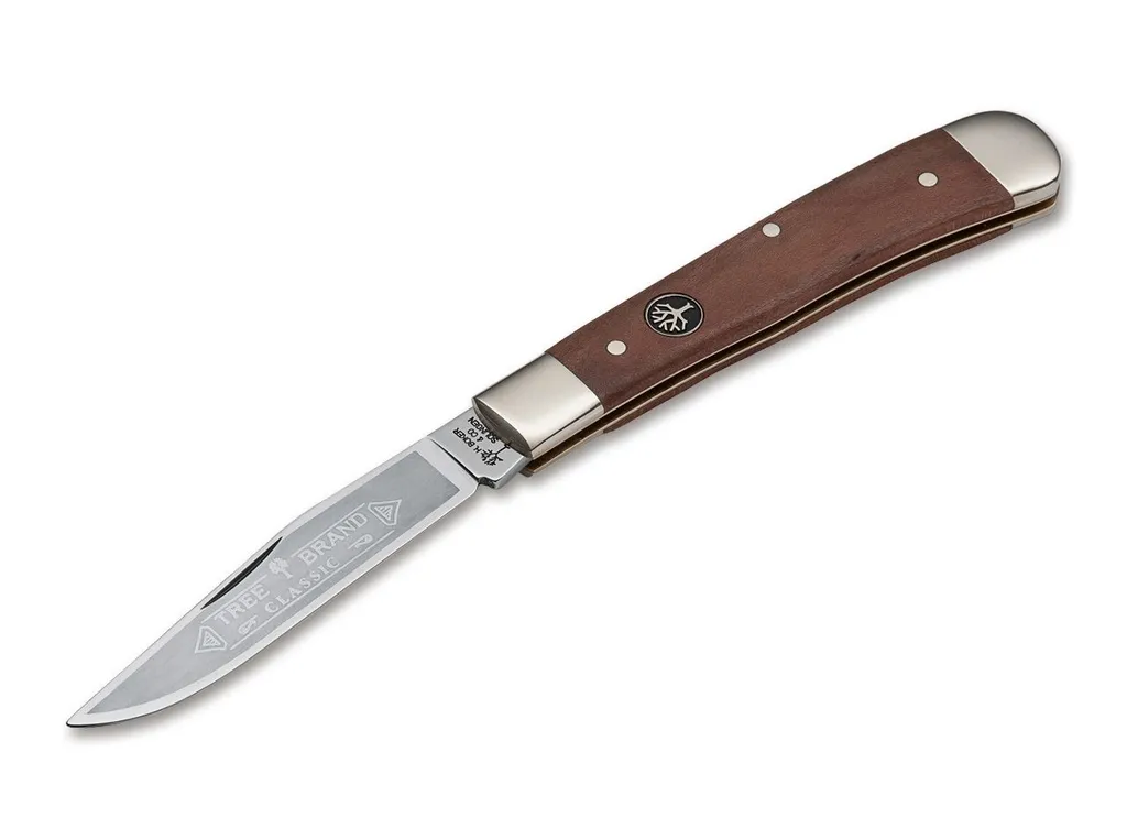 Couteau Trapper bois de prunier idéal pour la cueillette et la forêt