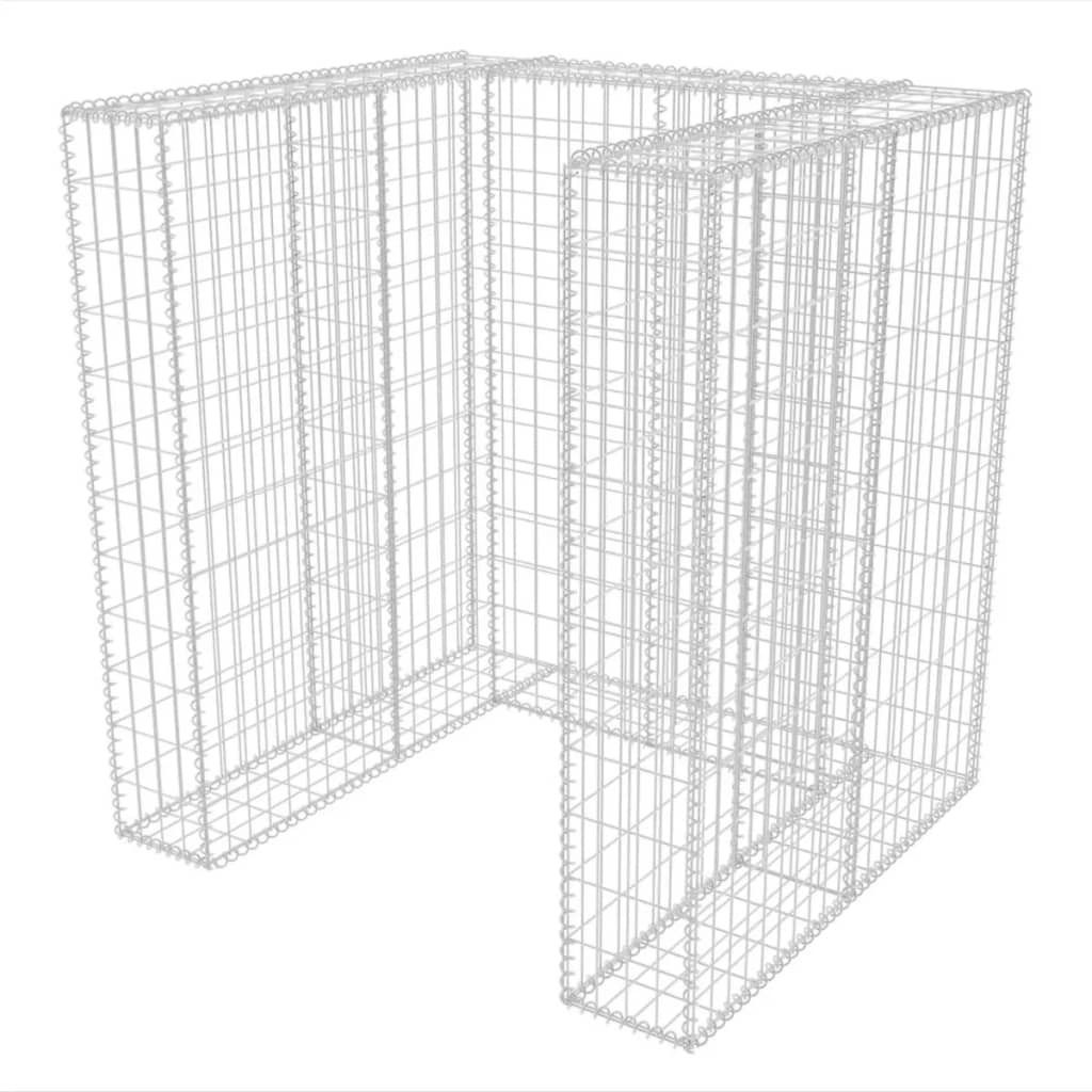 "2026 MODERNE" Gabionen-Mülltonnenverkleidung für 1 Tonne Stahl 110x100x120cm - Mülltonnenboxen CC1589719