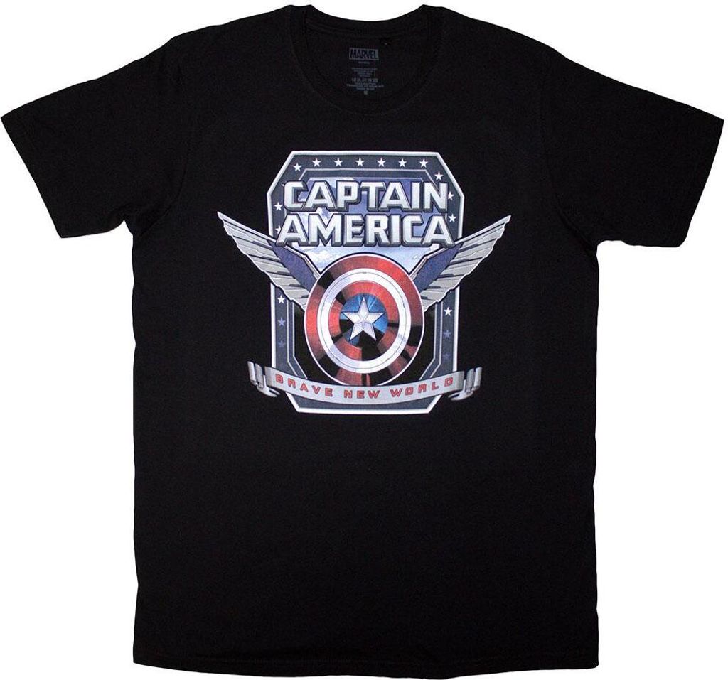 Captain America: Brave New World - T-Shirt für Herren/Damen Uni RO13916 (S) (Schwarz)