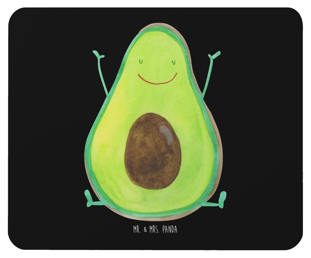 Mr. & Mrs. Panda Mousepad Avocado Glücklich - Schwarz - Geschenk, Mauspad, Frucht, Chaos, Mouse Pad, mousematte, mausteppich, Freude, computermatte