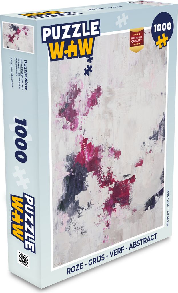 MuchoWow Puzzle 1000 Teile Rosa - Grau - Farbe - Abstrakt - Spielzeug - Alt und Jung - Spiele - Puzzeln