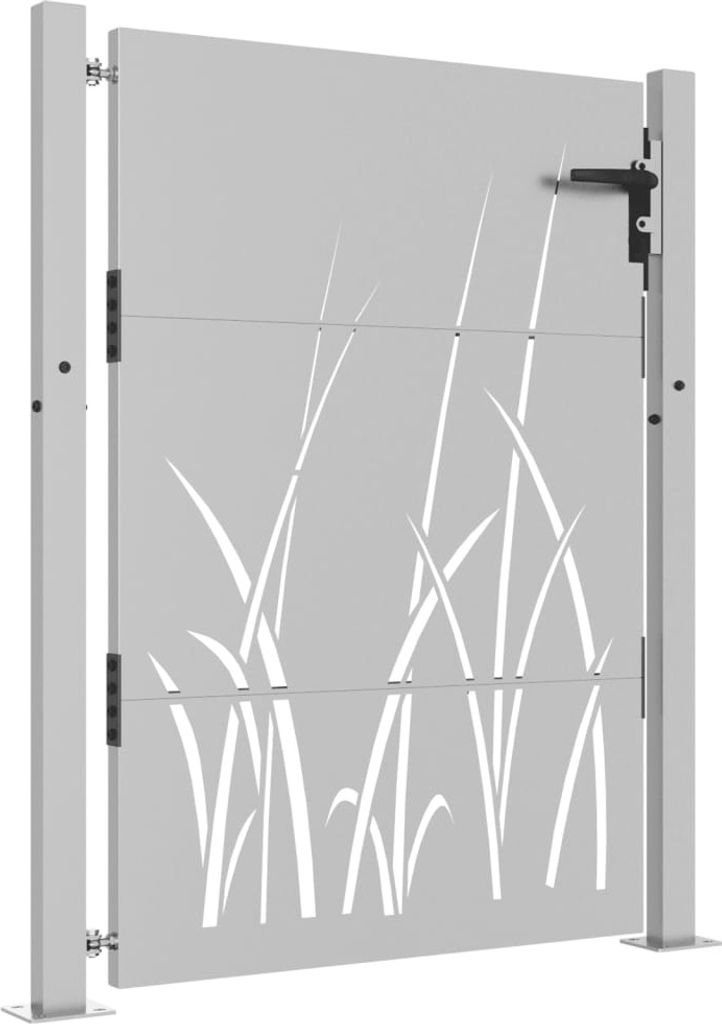 vidaXL Porte de jardin 105x130 cm acier corten design herbe Image du produit 