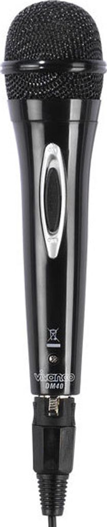 VIVanco Hochwertiges Dynamisches Mikrofon DM 40, Uni-direktional, mit Windschutz, 3,1 m Kabel, 3,5 mm und 6,3 mm Klinke, XLR, 500 Ω