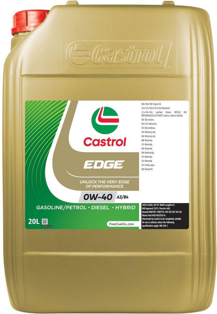 CASTROL EDGE A3/B4 für 0W-40 20 Liter Motoröl Motorenöl Produktbild 