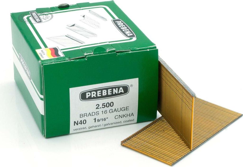 Prebena N40CNKHA Stauchkopfnaegel (Brads) verzinkt geharzt