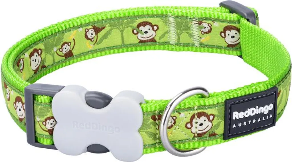 Red Dingo Collare Style Monkey Verde Lime 31-47 cm | Sicurezza Cane - 1