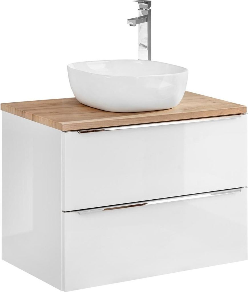 Badmöbel Set 60cm Waschbecken mit Unterschrank Waschtisch Schublade Hängeschrank