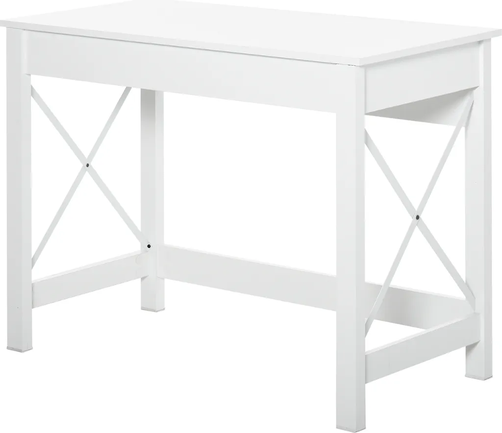 Bureau gain de place 105x50 blanc, fini le désordre avec ce meuble chic