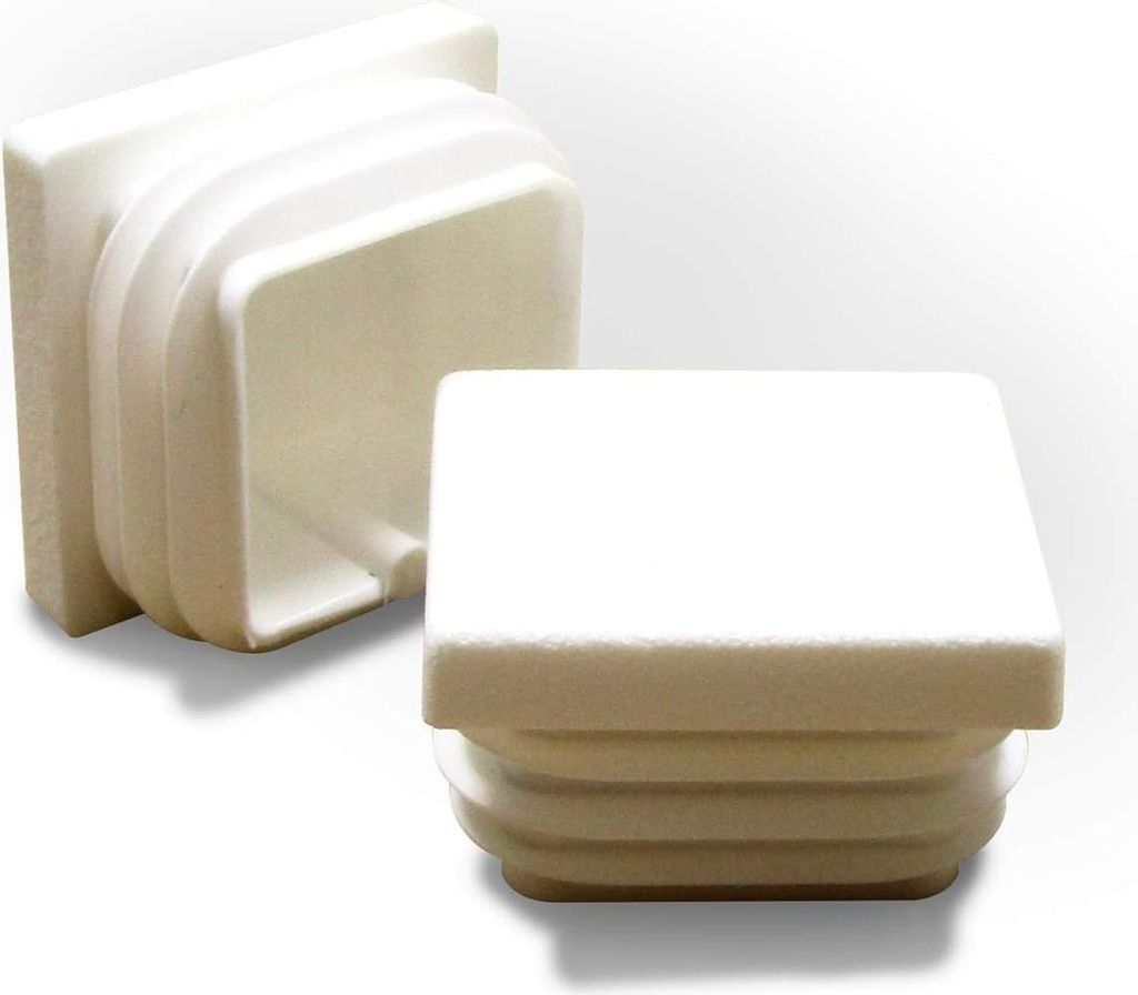 Ajile, 10 Stück, Quadratischer Lamellenstopfen 50x50 mm (Rohrwandstärke 1,0-3,0 mm), Weiß, EPD250x10