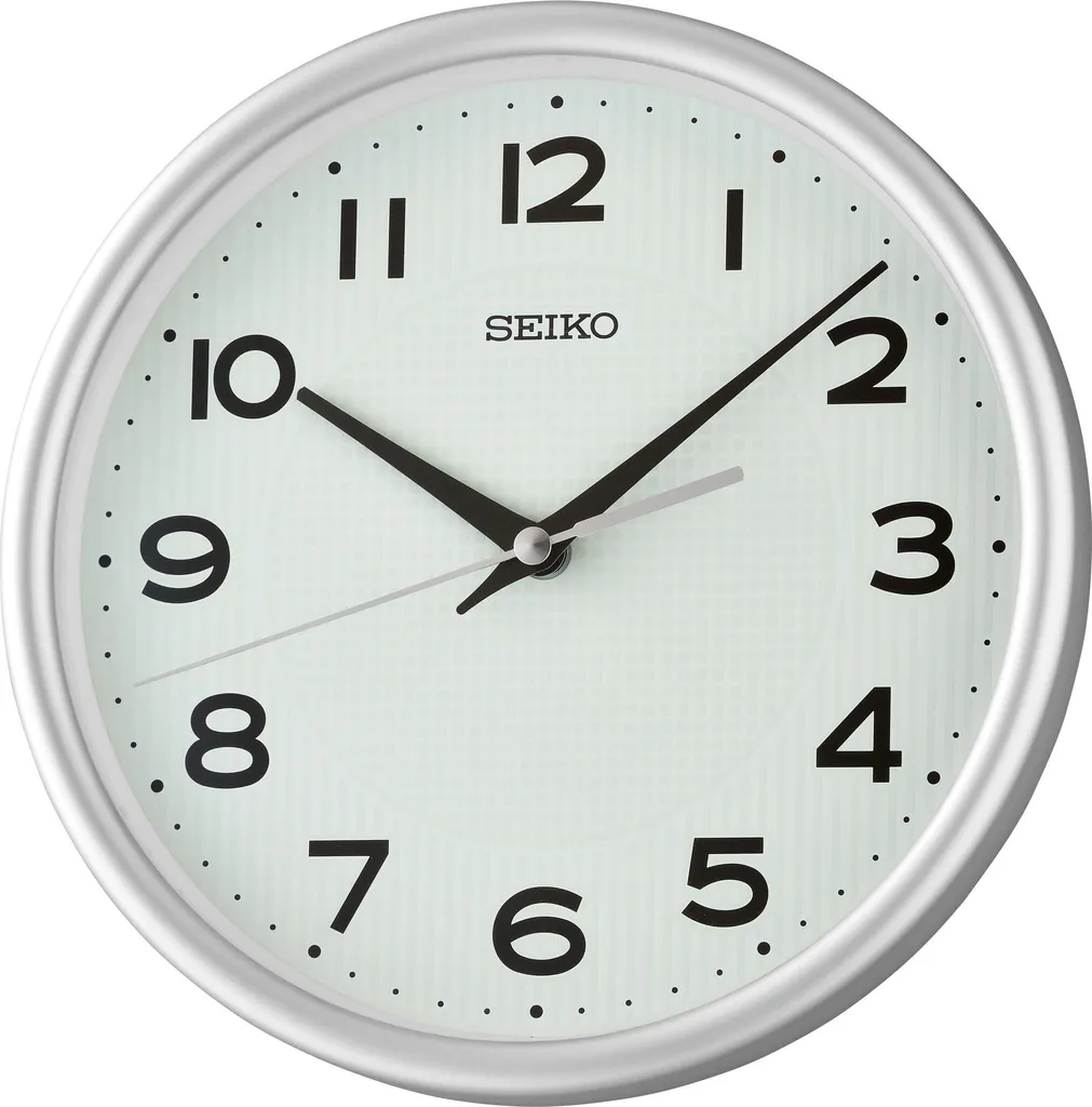 Seiko QXA836S Horloge murale quartz argentée avec marche silencieuse
