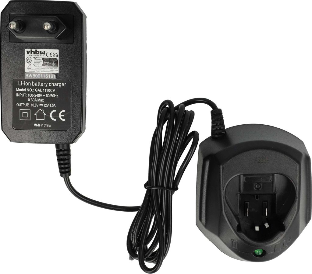 vhbw Ladegerät kompatibel mit Bosch GSR10.8-2-LI, GSB 10.8-2-LIH, GSR 10.8, GSB 10.8-2-LI, GSC 10.8 V-LI, GSR 10.8-2-LI Werkzeug Akkus - Typ 1, 12...
