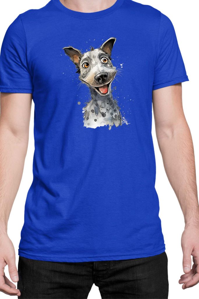 Herren T-Shirt Funny Dogs Breeds Australian Cattle Dog Breed Dog Breed, Man L / Blau