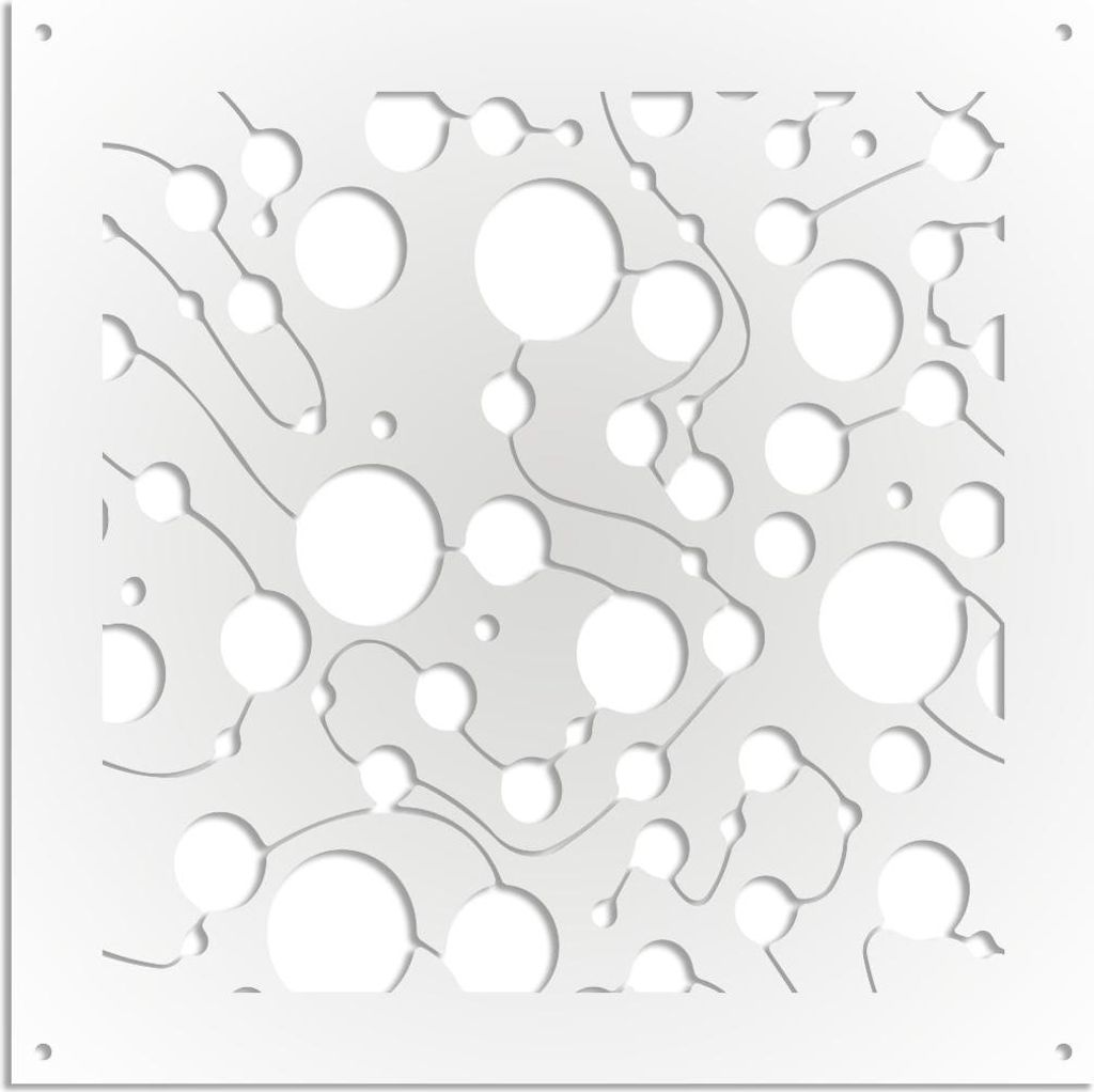 BAKTERIA– Perforiertes PVC–Panel – Sonnenschutz 73x73 cm weiß