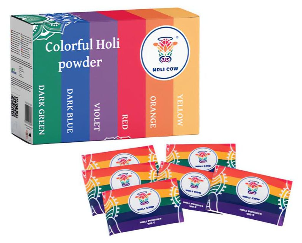 Holi Cow 10565 Holi barevný prášek 6 x 100 g color Obrázek produktu 