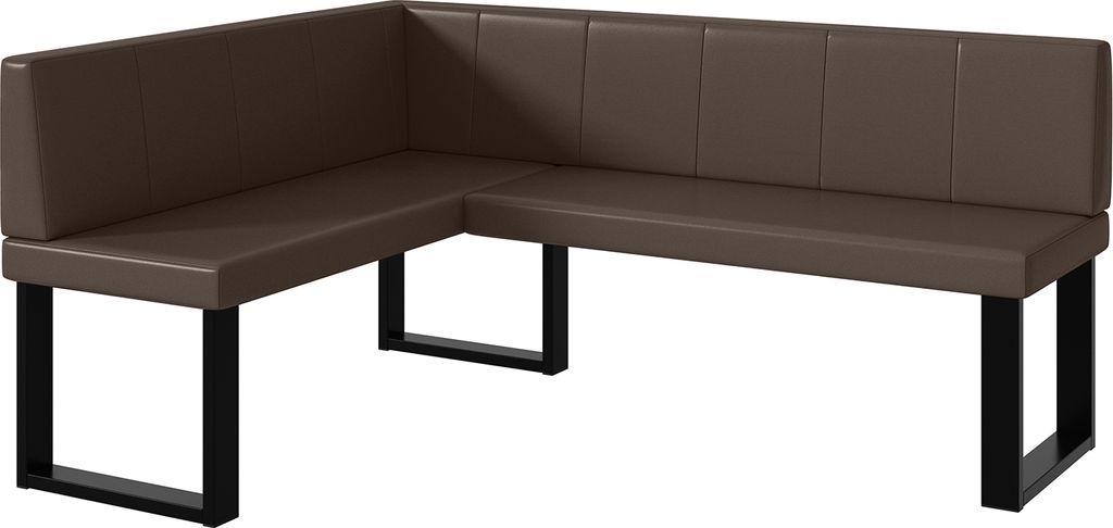 MEBLINI Eckbank für Esszimmer - Küchenbank - Essecke - Sitzecke Küche - PETER - U-Beine 128x168x87cm Links - Braun Kunstleder