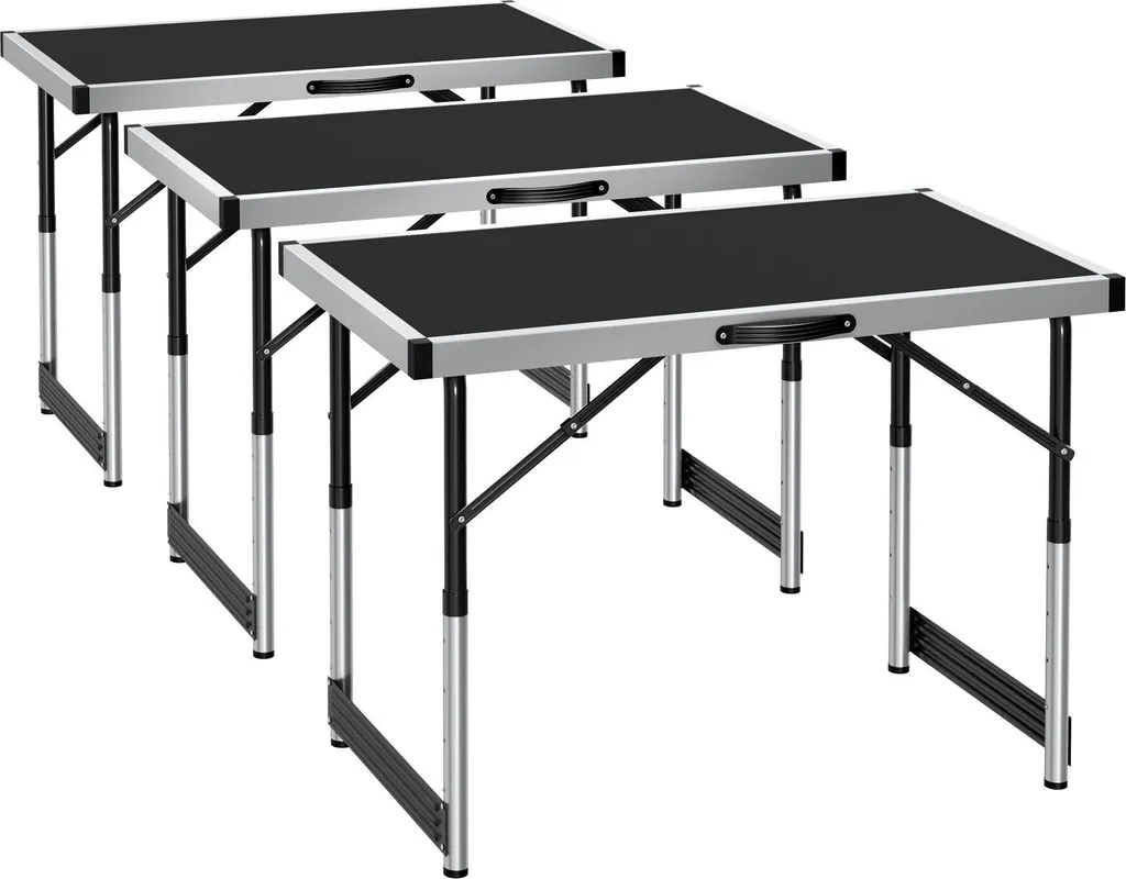 3 tables à tapisser noir pliables idéales pour rénovation et vide-grenier
